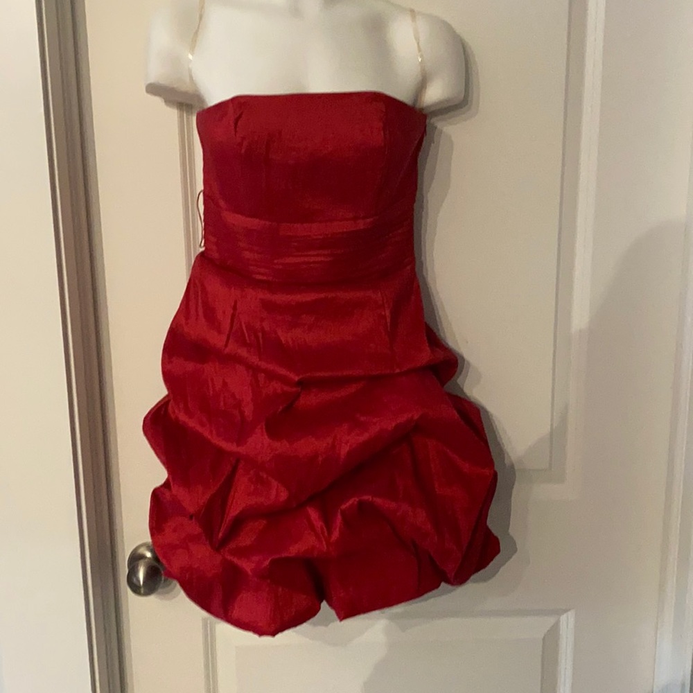 Red ruffle dress